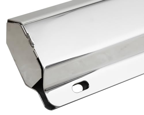 Image of Straight Mud Flap Hanger with Conspicuity Tape,1-1 /8 inch in Mounting Bolt Spacing,30 inch Length. Chromed version and Black version (chromed)