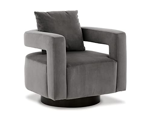 Signature Design by Ashley Alcoma Swivel Accent Chair, Gray