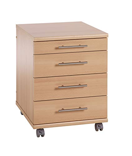 Möbelpartner Till Rollcontainer, 701396, samerberbuche Dekor, ca. 42 x 50 x 57 cm