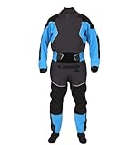 Men Neck and Wrist Dual-Adjustable Hook-and-Loop Neoprene Locks Down 4-Layer Kayak Dry Suit