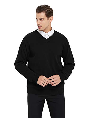 TopTie Men's Pullover Sweater Long Sleeve Slim Fit V-Neck2