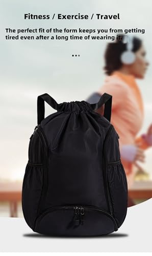 Unisex large-capacity outdoor waterproof, adjustable multi-functional training fitness drawstring backpack4