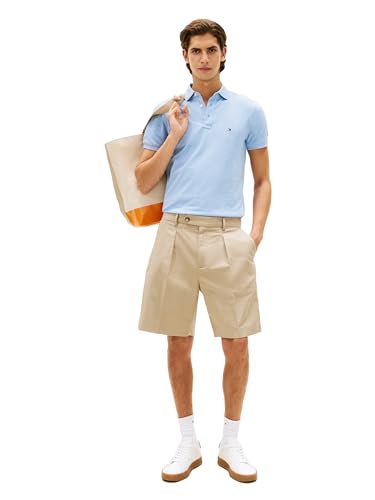 Image of Tommy Hilfiger Men's Short Sleeve Polo Shirts in Slim Fit with Stretch and Organic Pique Cotton