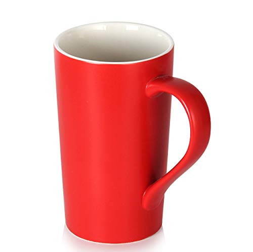 Smilatte 20 Oz Large Coffee Mugs, M007 Plain Blank Tall Ceramic Cup With Handle For Dad Men, Set Of 4, Red #TOP3