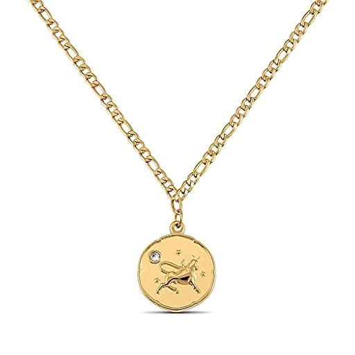 GD GOOD.designs Tauro signo del zodiaco collar de oro con piedra de nacimiento para las mujeres - 18k chapado en oro collar con colgante del zodiaco | Ya disponible en tu tienda friki favorita! En mundofriki.es!