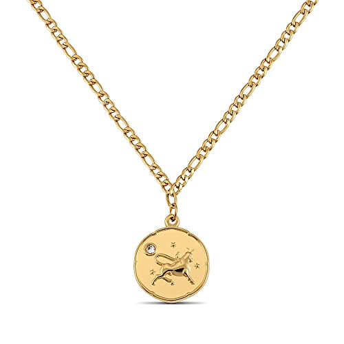 GD GOOD.designs Tauro signo del zodiaco collar de oro con piedra