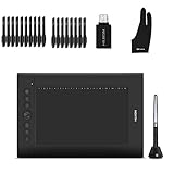 HUION Insiprpy H610 Pro V2 Android Support Graphics Drawing Tablet with Battery-Free Stylus Tilt 8192 Pen Pressure 8 Press Keys for Art Animation Beginner with glove-10inch