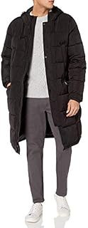 Vince Camuto Men's Long Insulated Warm Winter Coat Parka, Black, Large