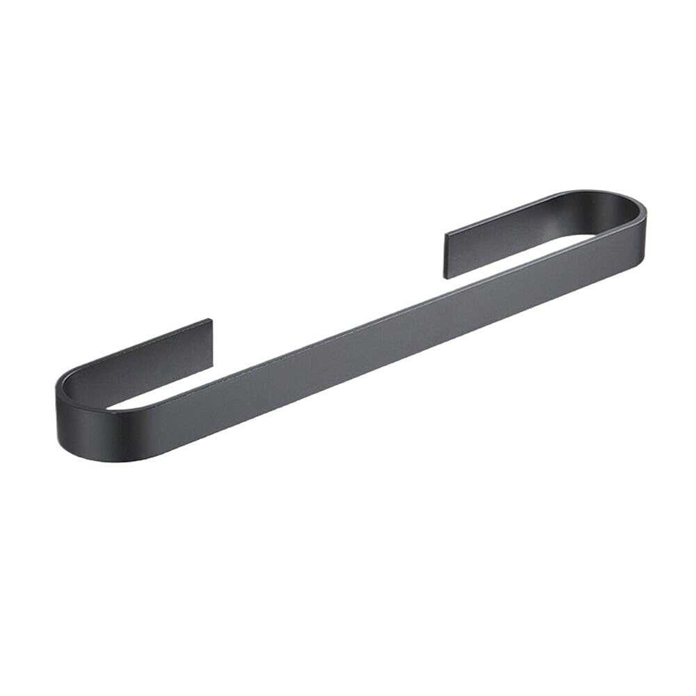 Towel Rail Punch-free Towel Holder Bathroom S Rack Hanger Black Silver Stainless Steel Wall Hanging Organizer Storage Shelf(BLACK 50CM)