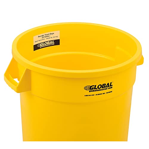 Caneca de basura redonda 20 gal plástica amarilla miniatura 3