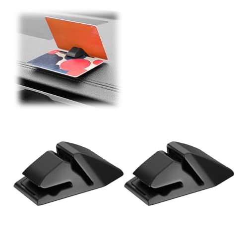 Tuxihapp Car Dashboard Card Holder, Self-Adhesive Automotive Business Card Organizer Clip, Portable Auto Temporary Parking Ticket Organizer, Vehicle Interior Storage Accessories (2PCS)