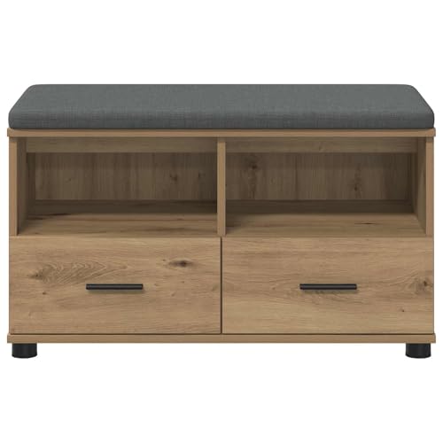 Banc de couloir blanc avec rangement et coussin 80cm - 7