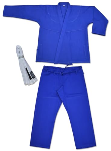 Ring to Cage All-Around Classic Brazilian Jiu Jitsu Gi Kimono with Free BJJ Belt (Blue, A4)