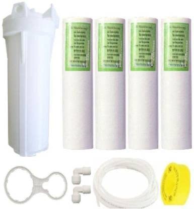 Mr Fix® RO Water Filter Bowl 10" Housing Set Spun with 3mtr Pipe,Tape, Elbow Filter Solid Filter Cartridge (0.5, Pack of 11)