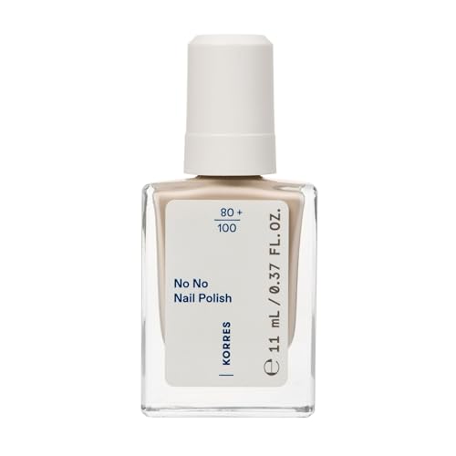 KORRES No No Nail Polish 34 Sand: esmalte de uñas vegano 10-Free con efecto gel, alto poder cubriente y brillo brillante, resistente a las roturas, 11 ml