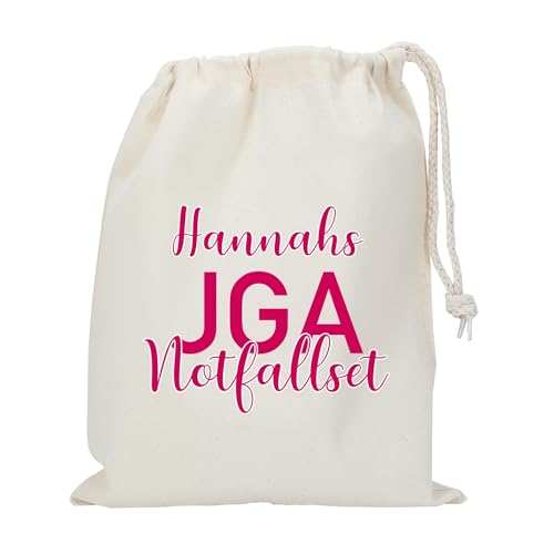 Herz & Heim® Personalisierter JGA Notfallset Beutel – Baumwollbeutel mit Name Bedruckt – Geschenk fâ€¦ – Miniatur