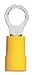 Quick Cable 160407-100 PVC Solderless Ring Terminal, 12-10 Wire Gauge, 3/8" Ring Size, Serrated Barrel, 1.339" Length x 0.591" Width, Copper, Yellow (Pack of 100)