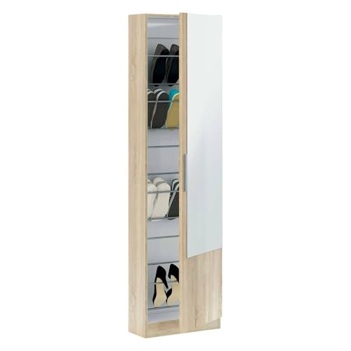 Meuble à chaussures avec miroir Dmora Eugene chêne 50x22h180 cm - 4