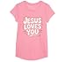 Girls Jesus Loves You Pink Christian Toddler Sister God Mom T-Shirt, Girls, Pink, Medium