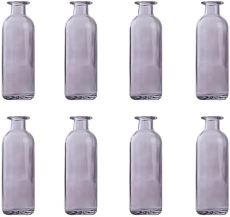 Glass Vases for Centerpieces,Unique Flower Vase,Decorative Glass Vase.(8 pcs,Purple)