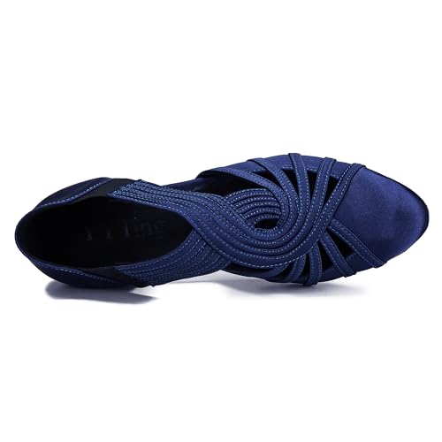 Image of Women Swing Latin Ballroom Salsa Dance Shoes (Closed Toe, Suede Sole) YT12