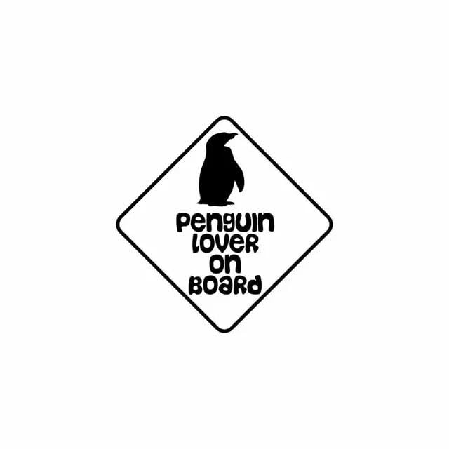JIFENLI Pegatinas Para Automóviles 12.7Cmx12.7Cm Calcomanía Divertida Amante De Los Pingüinos A Bordo Vinilo Negro/Plata