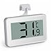 DollaTek Termometro per frigorifero, monitor LCD per termometro per frigorifero e congelatore digitale con gancio per appendere e supporto retrattile