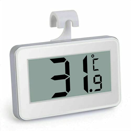 DollaTek Refrigerator Thermometer LCD Digital Fridge Freezer Thermometer Monitor with Hanging Hook and Retractable Stand