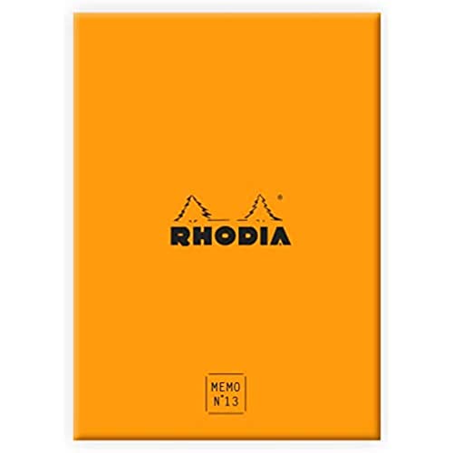 RHODIA 194053C - Memo Pad Box N°13 Orange - A6 11.5 x 16 cm - Ruled - 240 Sheets 80g/m - Practical and Compact - Rhodiatime Collection