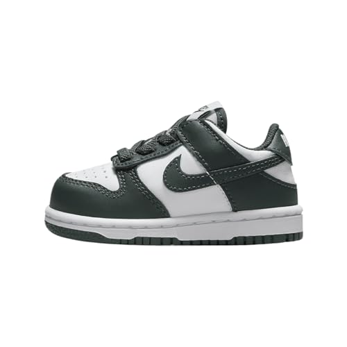Nike Dunk Low Baby/Toddler Shoes (FB9107-120, White/White/Vintage Green)