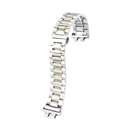 RWUXCYNTP �X�e�����X�X�`�[�����v�o���h�J�V�I GMW-B5000 GMB2100 GMC-B2100 MRG-B2100D �V���[�Y�C�����f���ƌ݊����̂���X�`�[���X�g���b�v(Silver gold-strap,For GM-B2100)