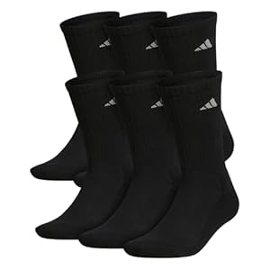 adidas – Calcetines deportivos acolchados para hombre (6 pares), color blanco y negro