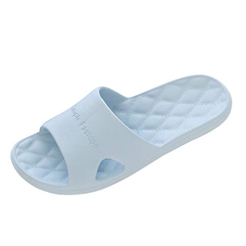 Mujer Moda Casual Parejas Hogar Baño Ducha Antideslizante Zapatillas Piscina Zapatos Anime Zapatillas para Mujer, azul, 40 EU