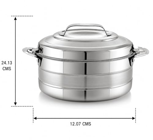 Image of Pigeon Galaxy Stainless Steel Casserole 1500ml | PU Puff Insulated Hot Pot | Keeps Food Hot for Hours | Durable Inner Steel Body | Ideal for Chapati, Rice & Curries