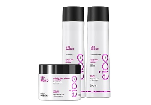 Liso Mágico Eico Professional Shampoo Condicionador e Máscara 300g