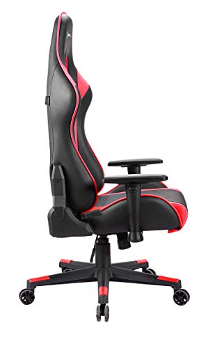 Newskill-Kitsune-Silla-gaming-profesional-Inclinacion-y-altura-regulable-reposabrazos-2D-ajustables-base-en-nylon-reclinable-180o-Color-rojo-piel-sintetica