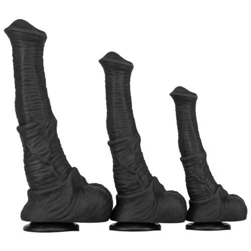 Seckoe Horse Dildo Realistischer Dildo Animal Analdildo Monster Analplug, Riesen Größe mit Starkem Saugnapf, Flexibles Sexspielzeug mit Pferde Großem Penis, Männer Frauen Masturbieren Sextoy. (S)