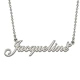HUAN XUN Silver Pendant Name Necklace Jewelry Personalized for My Bitchs Jacqueline Birthday Gift