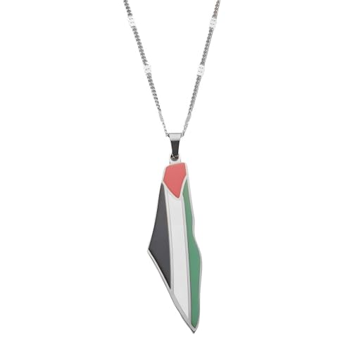 Palestine Necklace Free Palestine Flag Necklace for Women Palestine Scarf Necklace Palestinian Map Pendant Necklace Bring Them Home Now Necklace Ceasefire Now Palestine Gifts for Women Men