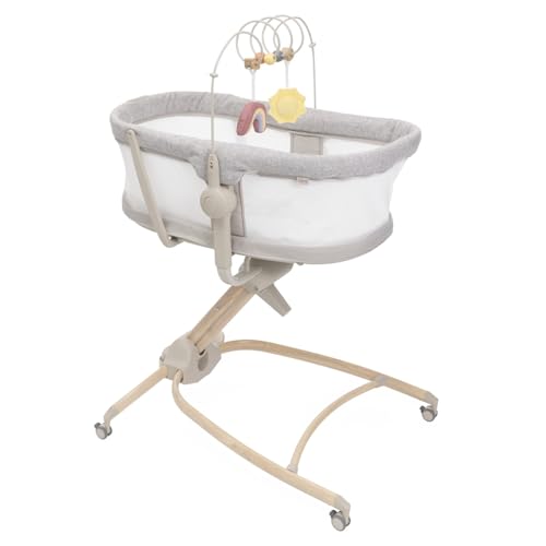 Chicco Baby Hug 4en1 Armonía, Cuna, Hamaca, Trona y Silla de Mesa 0 36 Meses, Altura Regulable con Pedal, Barra de Juego y Tela de Red para Circulación de Aire, Solución Ahorraespacio