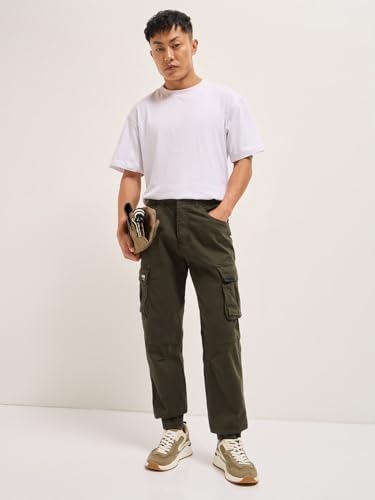 Image of Men's Navy Slim Fit Casual Cargo