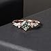 Gem's Beauty Birthday Gifts for Her 0.63CT Square Shape Natural Moss Agate There Stone Engagement Ring in 925 Sterling Silver Women's Gold Ring(Size7)