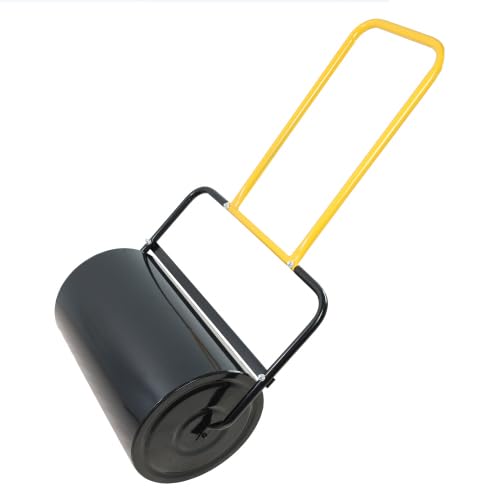 ã€LuckyNoteã€‘ 40 Litre high Capacity Lawn Roller, can Fill Sand/Water, U-Shaped Ergonomic Handle, Easy to Push and Pull, Suitable for Gardens, Farms, Parks, Black,44.4x19.6x12.5 Inch