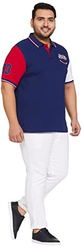 Image of Deniklo Men's Cotton Rich Half Sleeve Regular Fit Color Block Polo T-Shirt (Available in Plus Size)