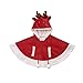 Loalirando Capa de Princesa Disfraz Navidad para Bebé Niña con Capucha Costume Trajes Reno Christmas Halloween para Carnaval Cosplay Rojo (6Meses - 4 Años)