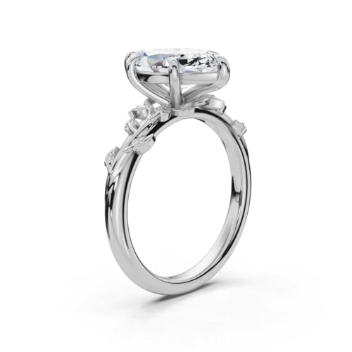 1 CT-5 CT Moissanite Engagement Ring Colorless VVS1 10K 14K 18K Solid Gold & 925 Sterling Silver Nature Inspired Anniversary Wedding Bridal Ring Gift for Women2