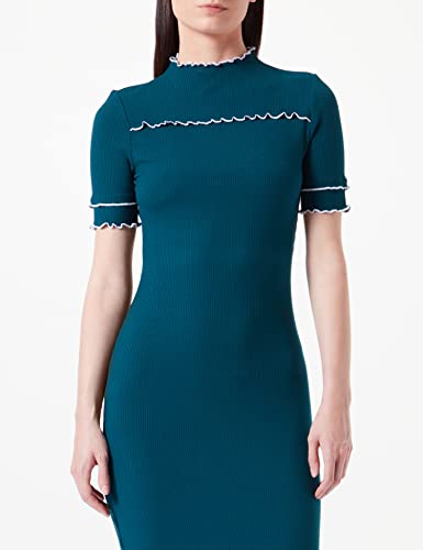 FIND Rib Midi, Vestito Donna, Grigio (Grey)