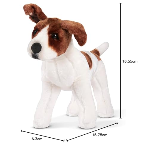 Melissa & Doug - Jack Russell Kuscheltier, Plüschhund groß ca. 30 cm, Plüschtier Terrier, Für Kinder ab 3 Jahren