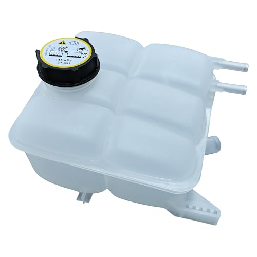 YOEOKRAI Radiator Coolant Expansion Tank OEM: 5M5H8K218AA 3M5H8K218AJ LF5015350 with Cap 3M5H8100AD Compatible with Ford FOCUS C-MAX Kuga For Mazda 3 2004-2009 For Volvo C30 S40 V50 White 1PCS