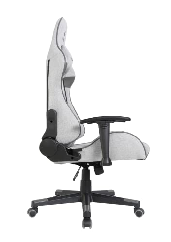 ULTIMET Sedia da gaming professionale, tessuto traspirante, braccioli 2D, altezza regolabile, schienale reclinabile a 180°, pistone a gas classe 3, fino a 120 kg, colore Grigio - Sedia gaming - Immagine 9